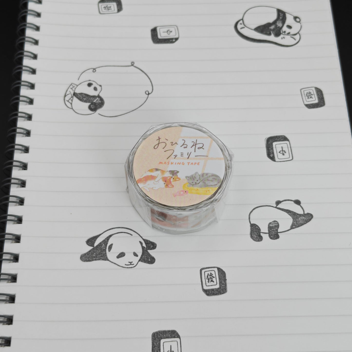 Washi Tape Japonais Mind Wave - La Sieste des chats (Ohirune Family)