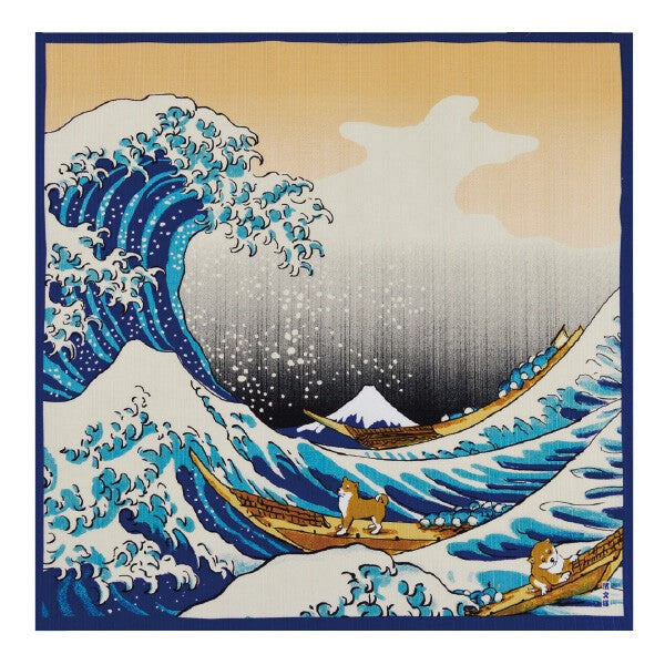 Furoshiki Japonais 50cm – La Grande Vague et Mameshiba