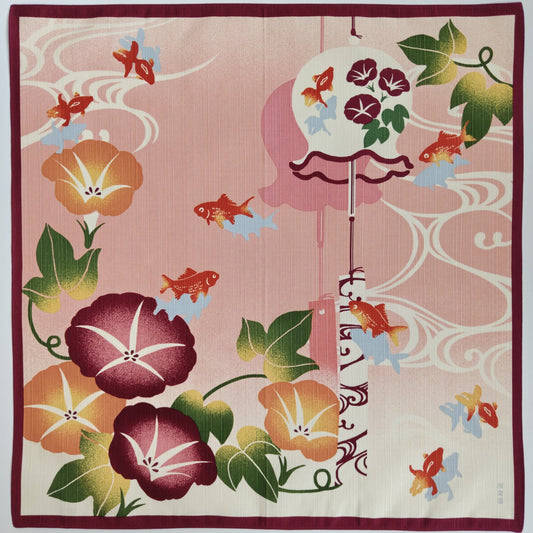 Furoshiki Japonais en Coton 50x50cm – Poissons Rouges en Été
