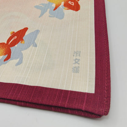 Furoshiki Japonais en Coton 50x50cm – Poissons Rouges en Été