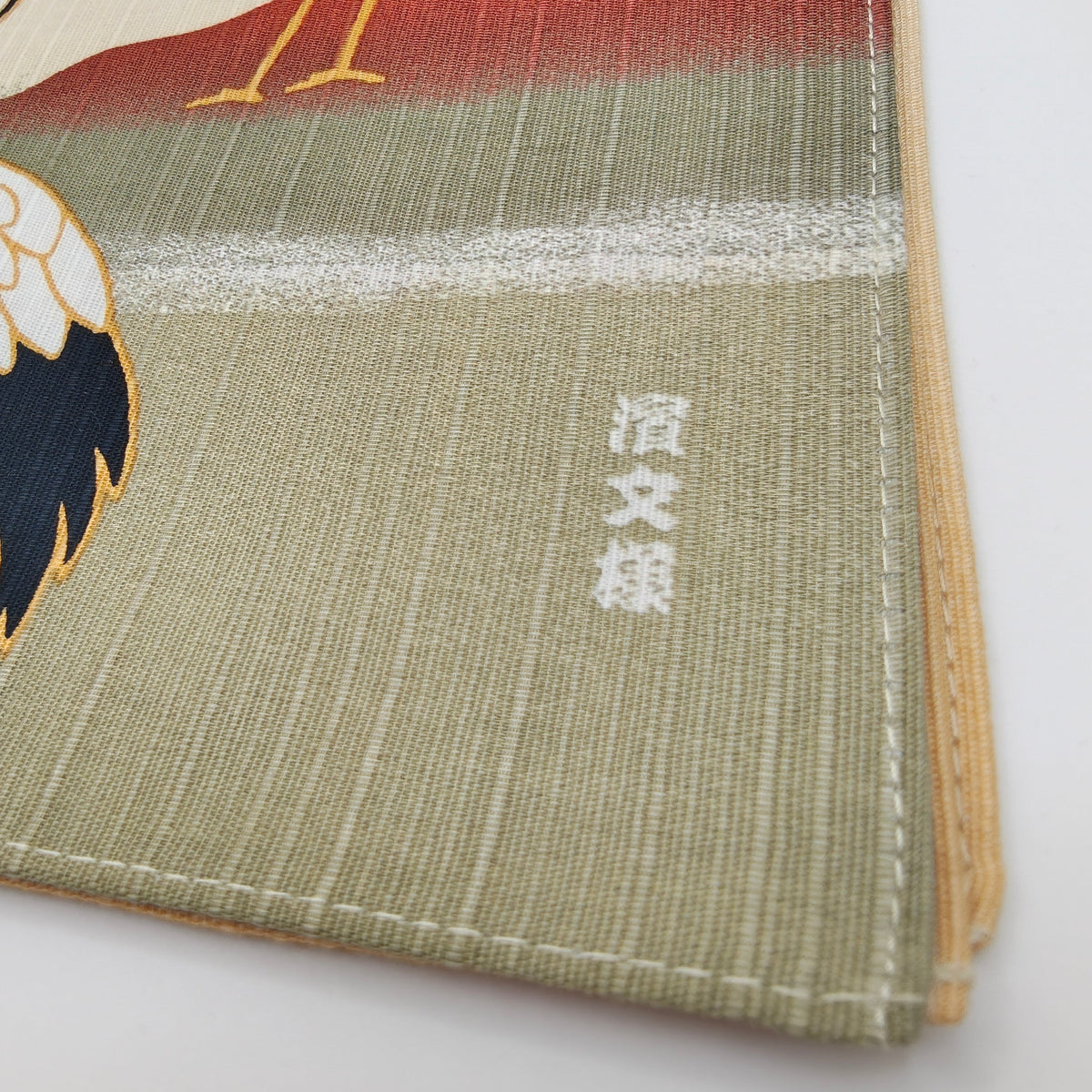 Furoshiki Japonais en Coton 50x50cm – Grues et Mont Fuji Rouge