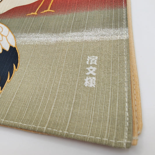 Furoshiki Japonais en Coton 50x50cm – Grues et Mont Fuji Rouge