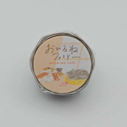 Washi Tape Japonais Mind Wave - La Sieste des Chats (Ohirune Family)