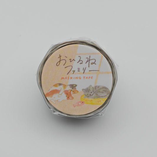Washi Tape Japonais Mind Wave - La Sieste des Chats (Ohirune Family)