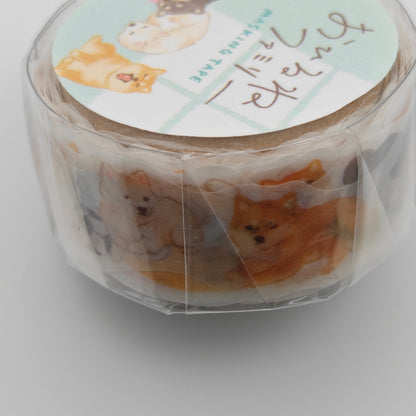 Washi Tape Japonais Mind Wave - La Sieste des Shiba (Ohirune Family)