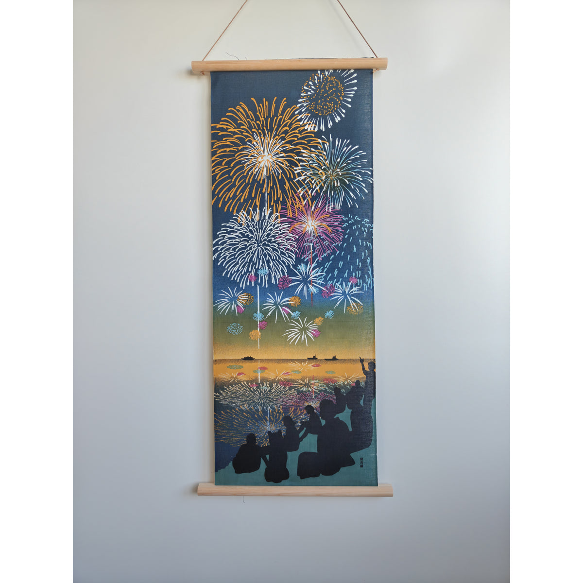 Tenugui Japonais en Coton 33x90cm Tableau – Feu d'Artifice d'Été