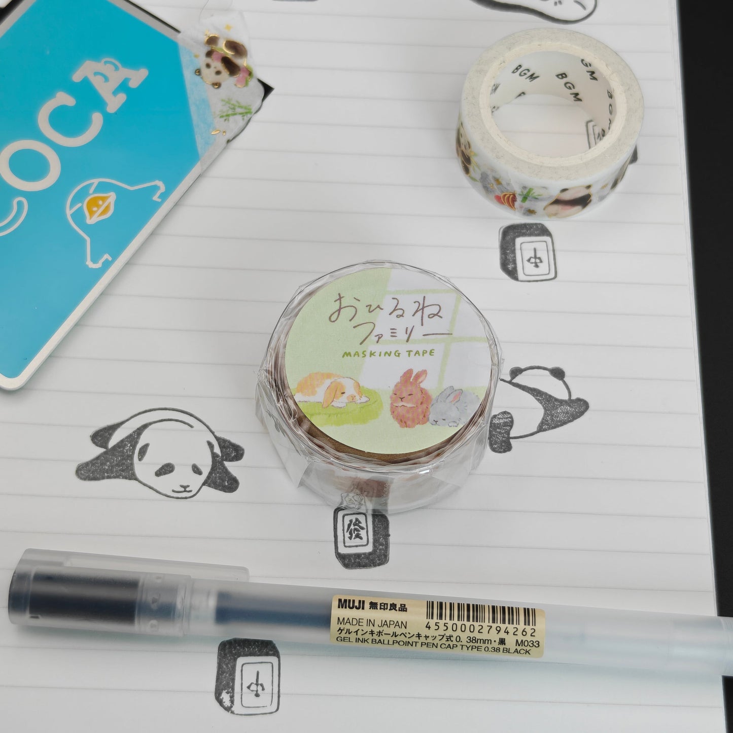 Washi Tape Japonais Mind Wave - La Sieste des Lapins (Ohirune Family)