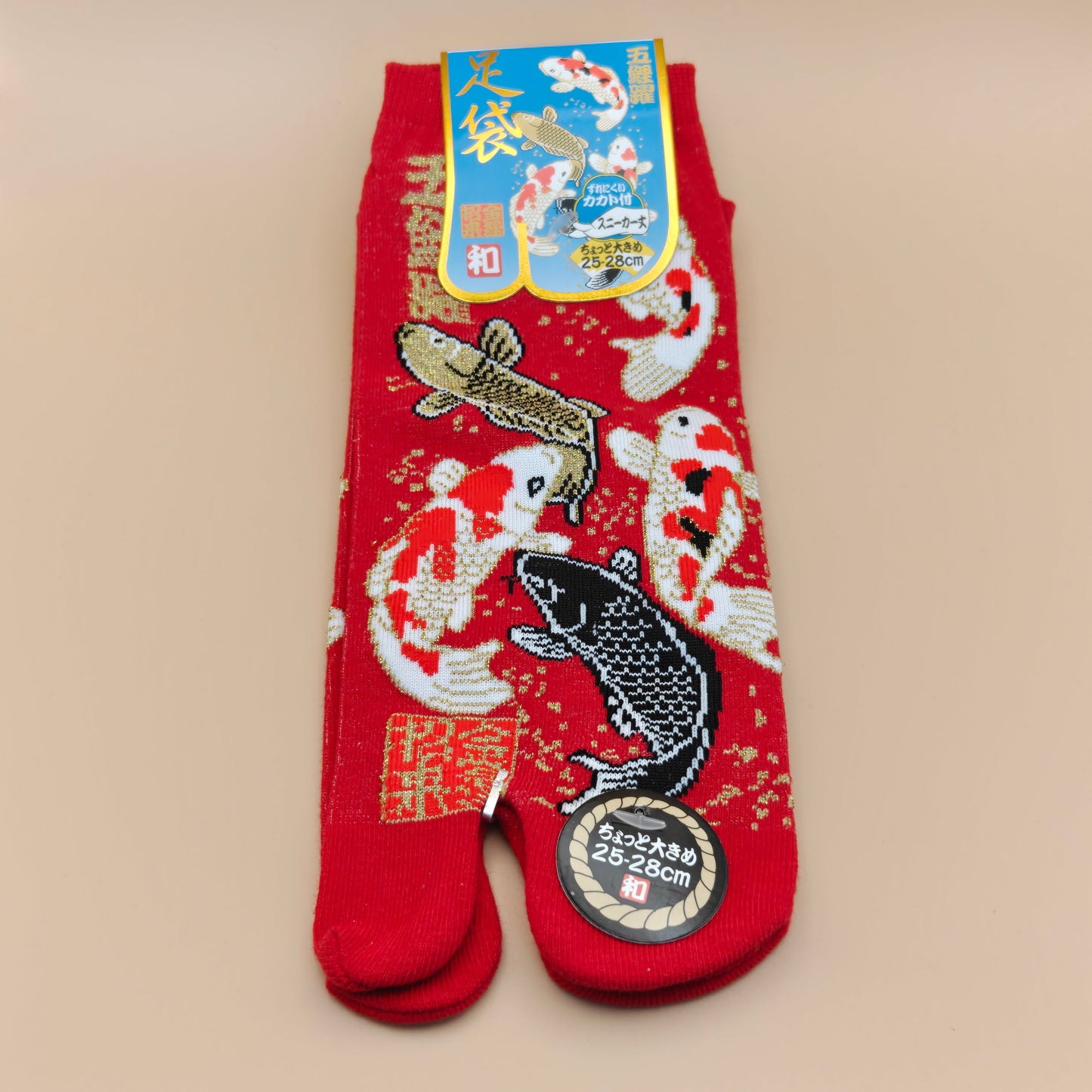 Chaussettes Tabi Japonaises - Motif Carpes Koï et Fil d'Or
