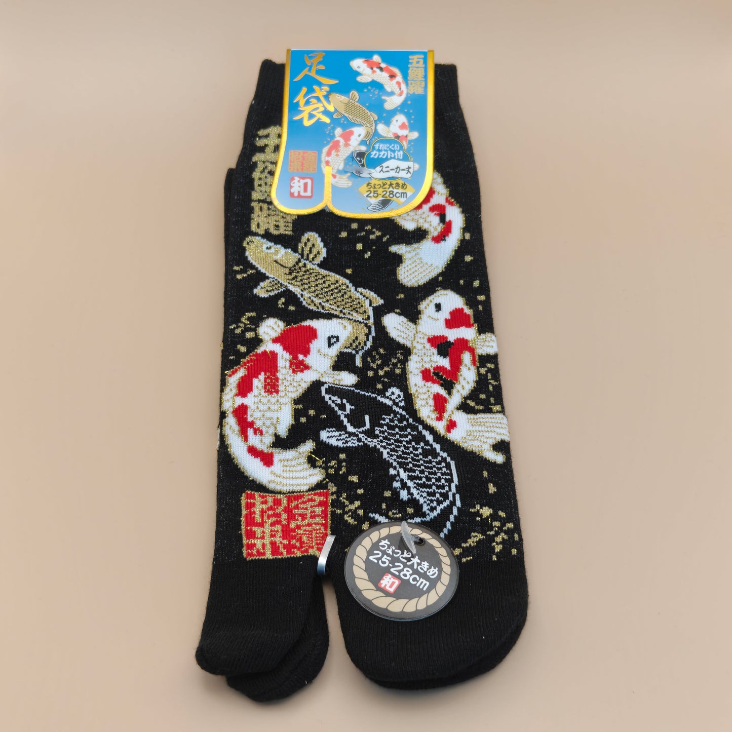 Chaussettes Tabi Japonaises - Motif Carpes Koï et Fil d'Or