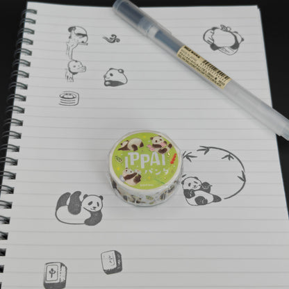 Washi tape japonais BGM IPPAI avec motifs de pandas
